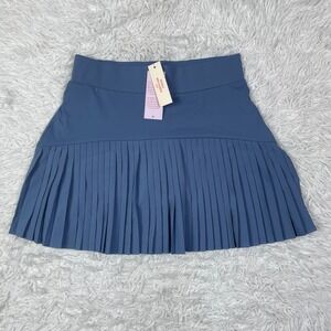 NWT Never A Wallflower Club Skirt Womens Medium Blue Pleated Skort Short Tennis